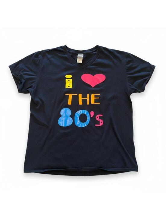 Gildan Other - I Love The 80's Retro Graphic T-Shirt XL Navy Blue